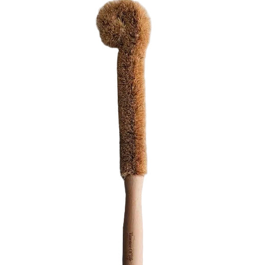 Essence of Life Organics compostable long bottle brush with natural fiber bristles for kitchen cleaning
