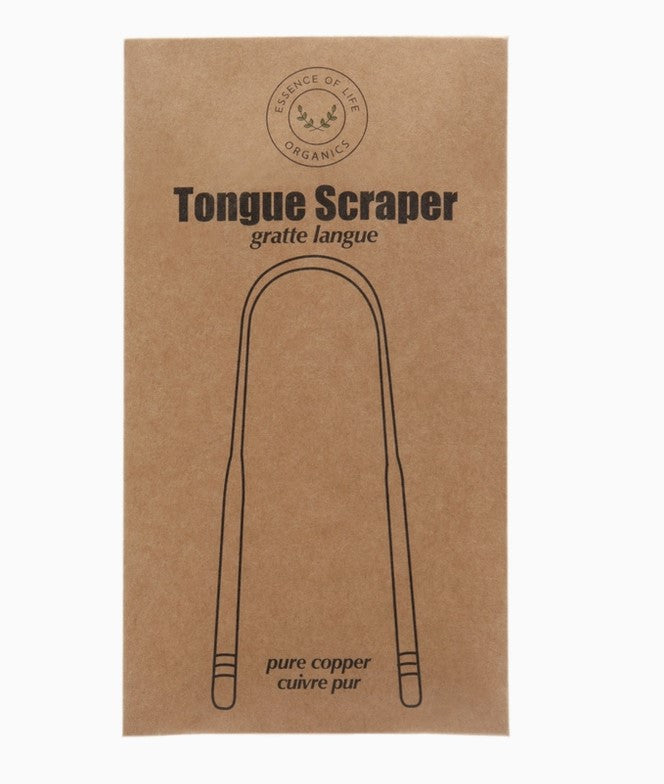 Essence of Life Organics pure copper tongue scraper packaging