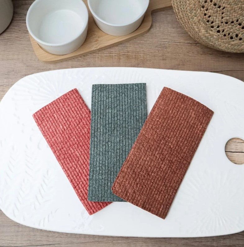 Plantish Essence of Earth Swedish dish cloth set of 3 reusable compostable cloths 
