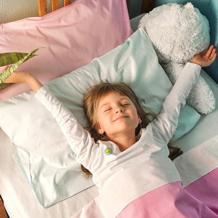 Close-up of the NATPAT StuffyPatch vapor sticker's textured surface showing breathable, flexible silicone material and