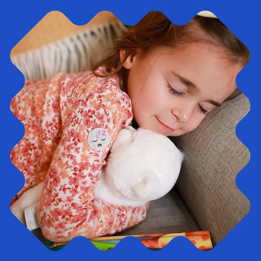 Close-up of the colorful sleep sticker designs arranged on packaging, highlighting vibrant illustrations and playful artwork