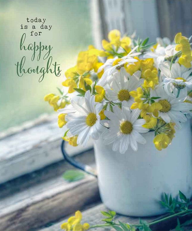 Happy Thoughts More Joy Swedish Dishcloth with floral print, biodegradable cellulose and cotton fabric, eco-friendly