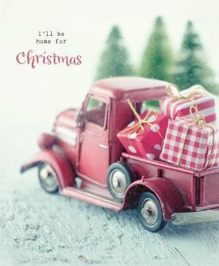 Home for Christmas More Joy Swedish dishcloth with festive red and green print, 6x8 inches, eco-friendly kitchen essential