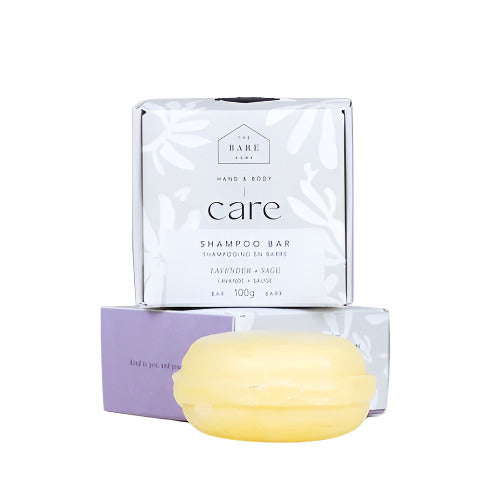 Lavender sage shampoo bar by The Bare Home, Canadian-made, cruelty-free, 3 ounces, natural plant-based solid hair care