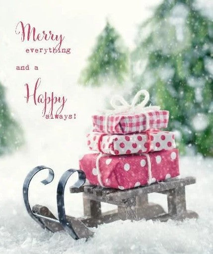 MORE JOY Merry Everything More Joy Swedish Dishcloth featuring cheerful red and green print, 6x8 inches, textured cellulose