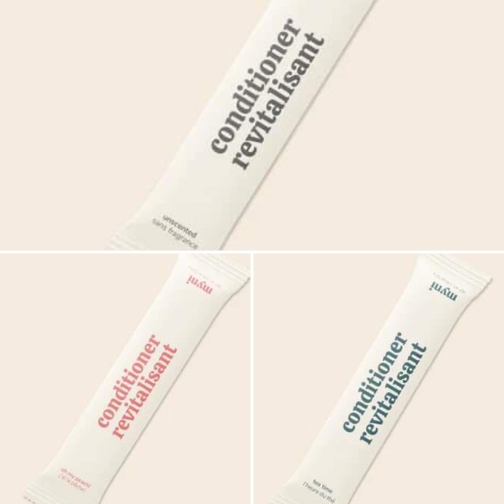 Myni Canadian-made fragrance-free conditioner in a white bottle with a pump dispenser, featuring eco-friendly packaging