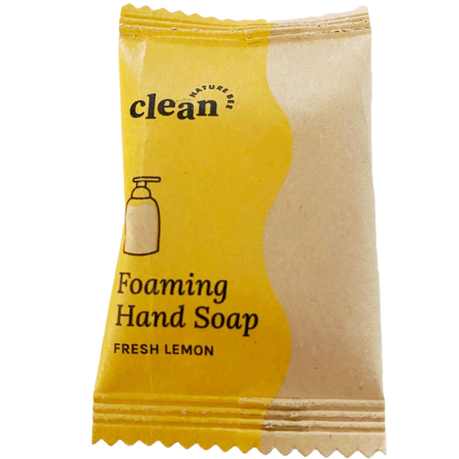 Nature Bee Clean foaming hand soap tablets in clear plastic container with fresh lemon scent, 90g, zero waste, Canadian brand