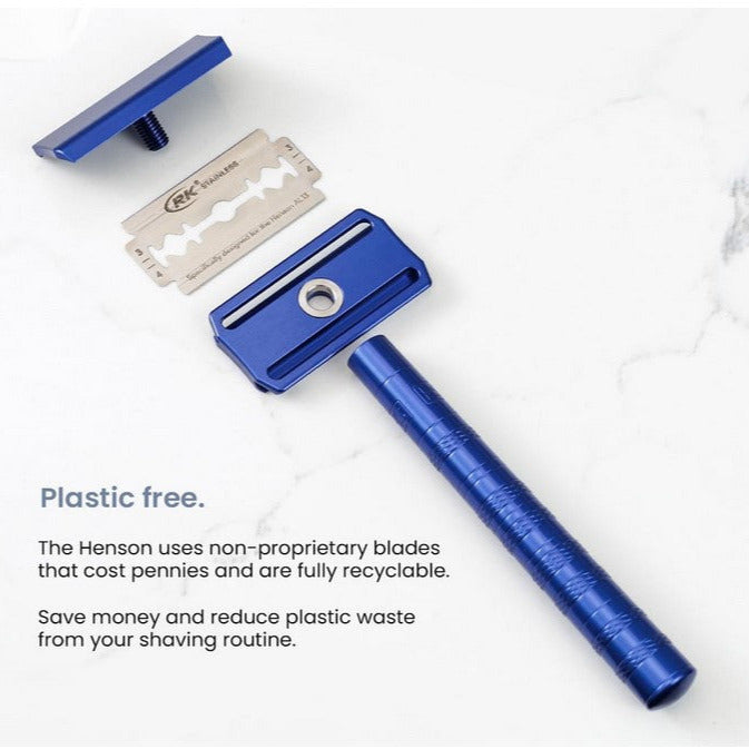 Henson AL13 Steel Blue Razor – Precision Shaving Made in Canada