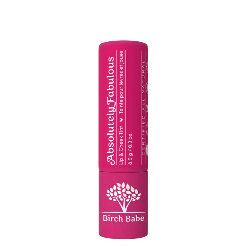 Birch Babe Absolutely Fabulous Lip & Cheek Tint in natural matte formula, buildable stain for lips and cheeks, Canadian made