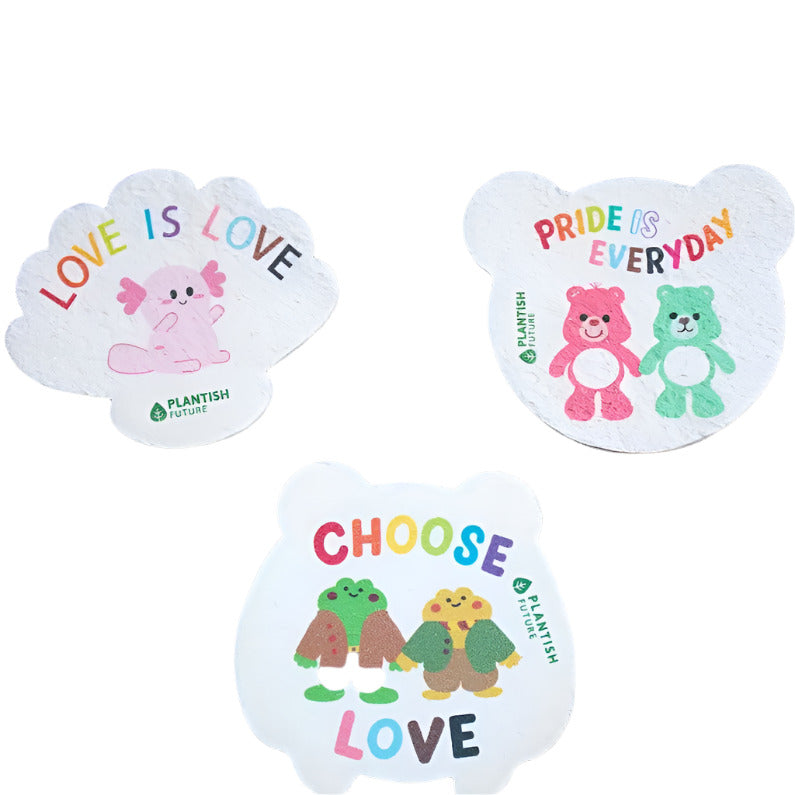 Plantish Progress Pride pop-up sponge with rainbow cellulose material, multicolor rainbow stripes, rainforest-inspired