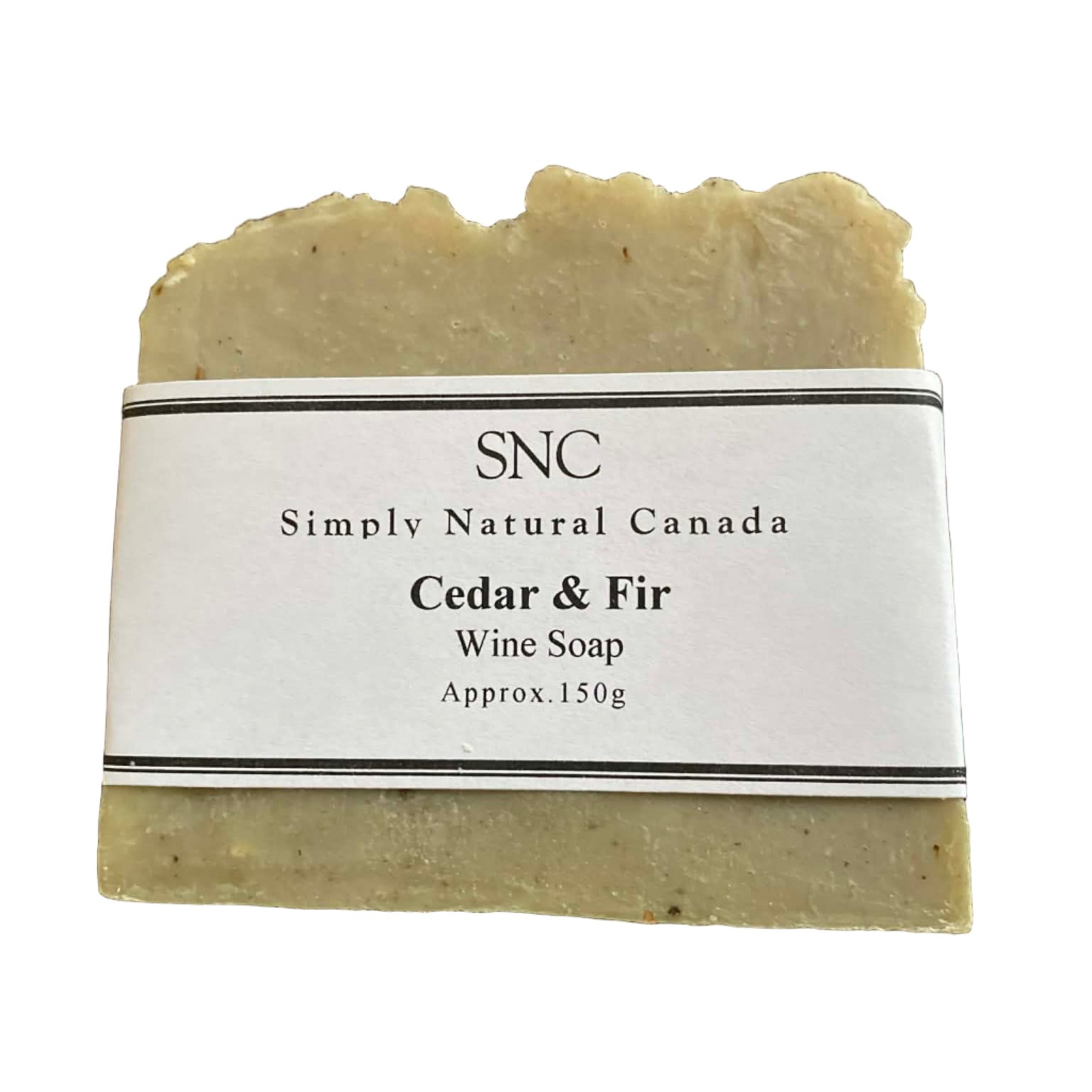 Cedar & Fir Wine Soap by Simply Natural Canada on a white background is a handcrafted vegan apple wine soap with natural cedar and fir essential oils. 