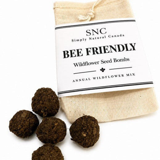 Wildflower seed bombs Canada bee friendly eco gift set in muslin bag