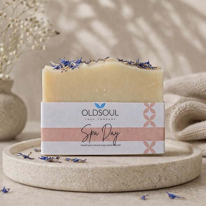 Spa Day Artisan Soap by Old Soul Soap Company with lavender lime and peppermint essential oils
