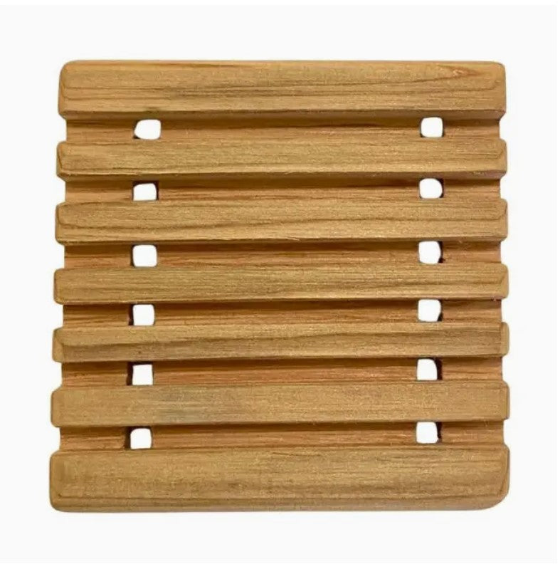 Reclaimed cedar square soap dish Canada eco-friendly wooden soap tray 3x3 inch plastic-free bathroom accessory