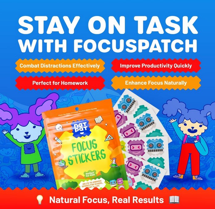 Close-up of the NATPAT FocusPatch STI stickers' textured surface and vibrant green color for enhanced focus support