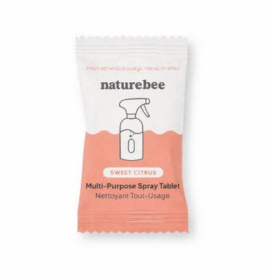 Nature Bee Sweet Citrus multi-purpose cleaning tablet in eco-friendly packaging for bathroom, kitchen, and home cleaning