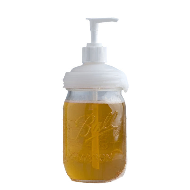 reCAP Mason Jars natural metal pump lid with threaded screw-top fits 16 oz clear glass mason jar for soap or lotion