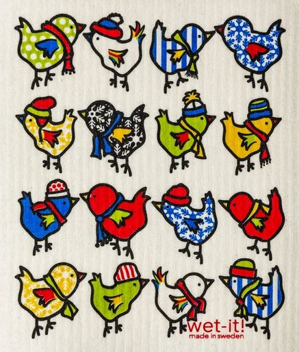 Close-up of the colorful floral pattern on Wet It! Swedish Cloth showcasing vibrant print detail and crisp edges