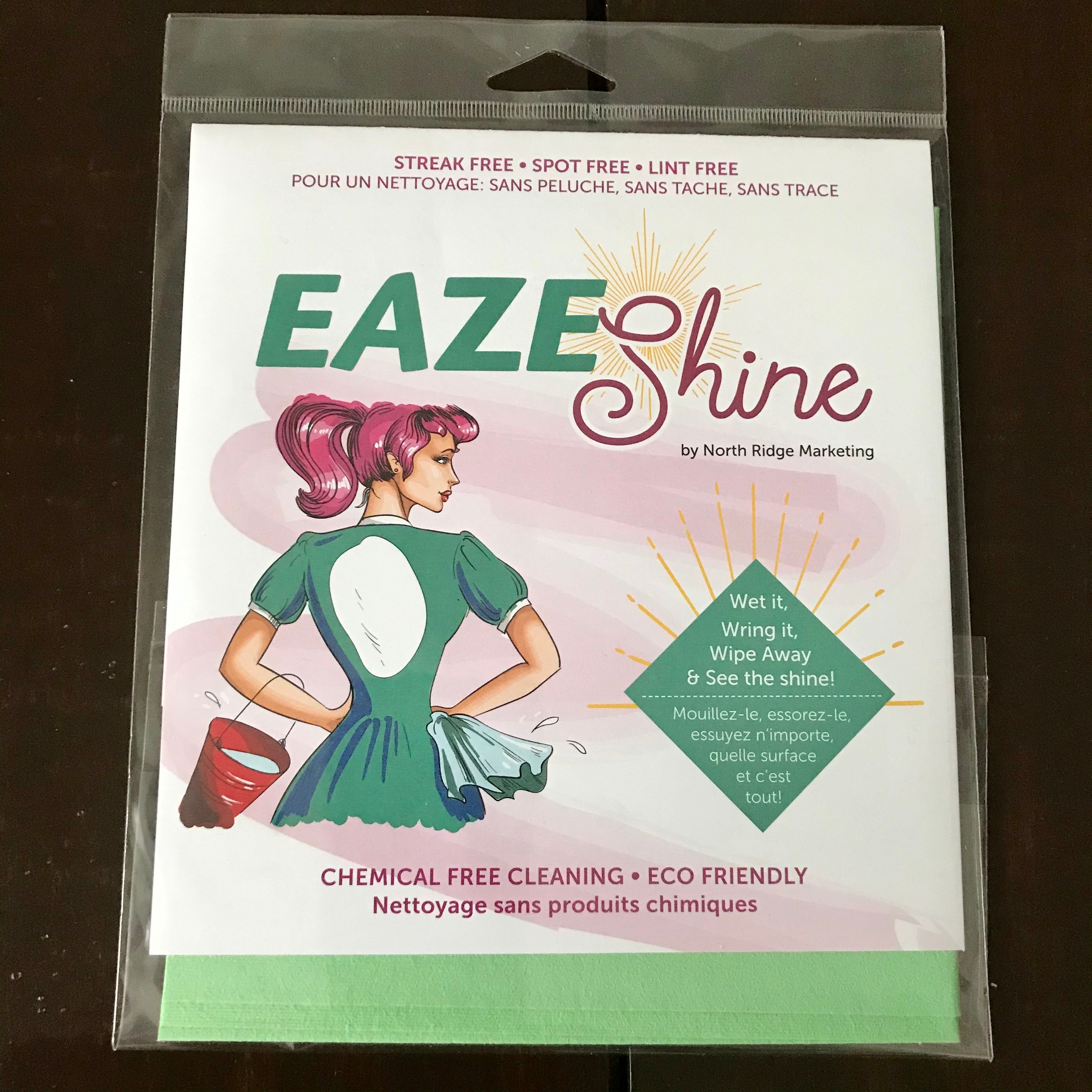 Close-up of the EAZEShine Cloth's textured microfiber surface showing fine woven fibers for effective natural cleaning