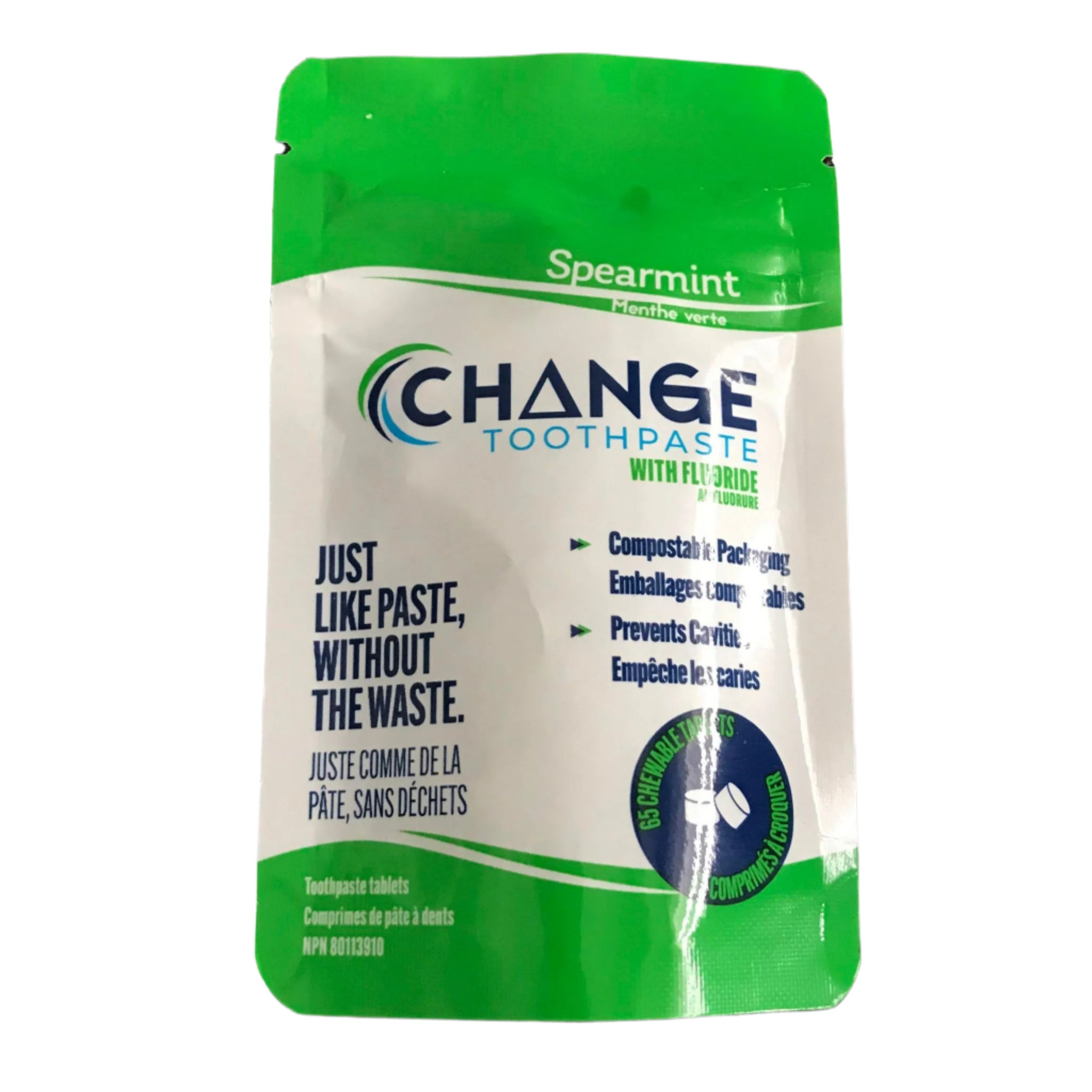Change Toothpaste Tablets – Spearmint Fluoride | Plastic-Free